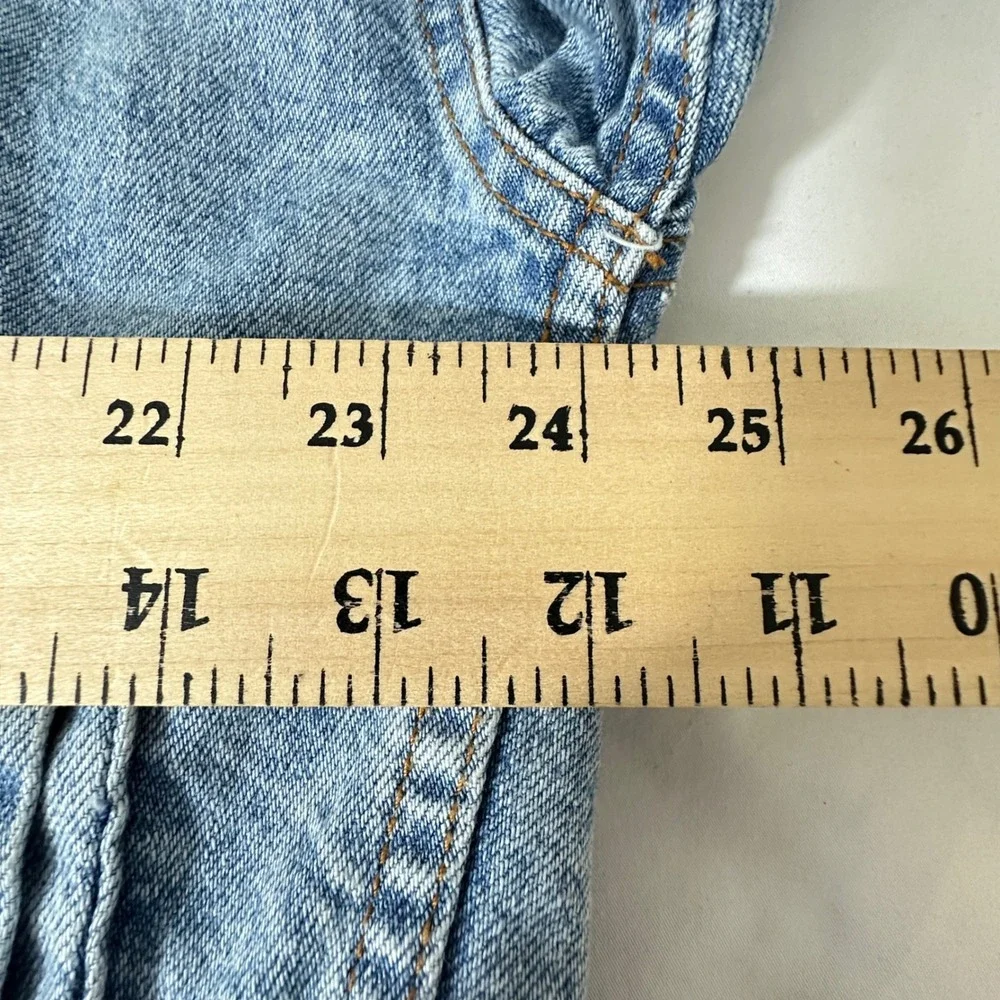 We the Free Opal Swing Denim Jacket L Blue Oversized Trucker Relaxed Slouchy
